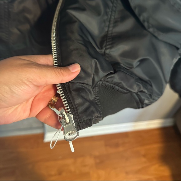 Topshop Black Striped Lined Bomber Jacket - Picture 5 of 10